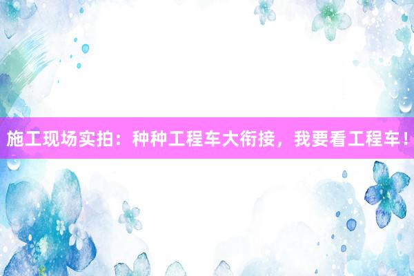 施工现场实拍：种种工程车大衔接，我要看工程车！