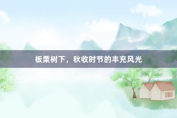板栗树下，秋收时节的丰充风光